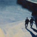 Two figures under awning / oil on board / 30 x 40 cm / 2016 / Private collection thumbnail