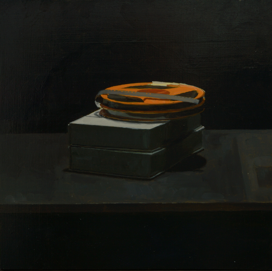 Film and Videotape / Oil on board / 40 x 40 cm / 2019 / Private collection