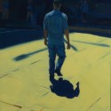 Man crossing yellow road / oil on board / 40 x 30 cm / Private collection thumbnail