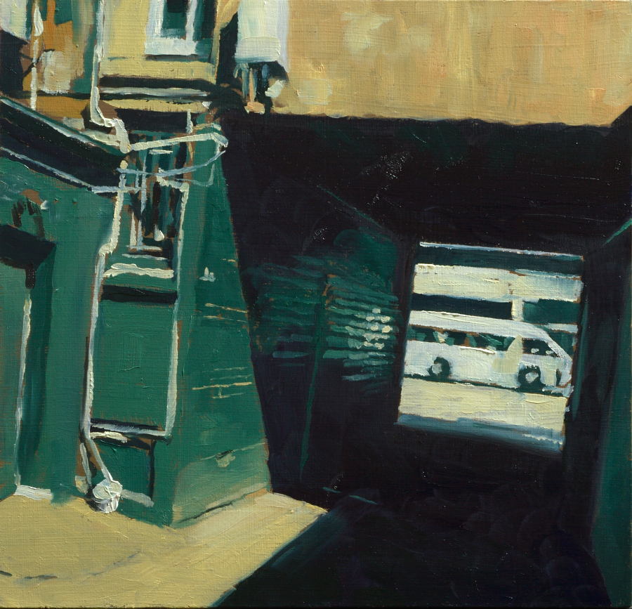 Behind Mt Eden Road / oil on board / 25 x 25 cm / Private collection