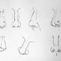 Copies and studies of Giovanni Civardi's drawings of the nose thumbnail