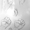 Studies of hands from life and from George Bridgman's studies. thumbnail