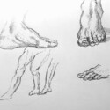Copies of Andrea del Sarto's studies of feet and hands thumbnail