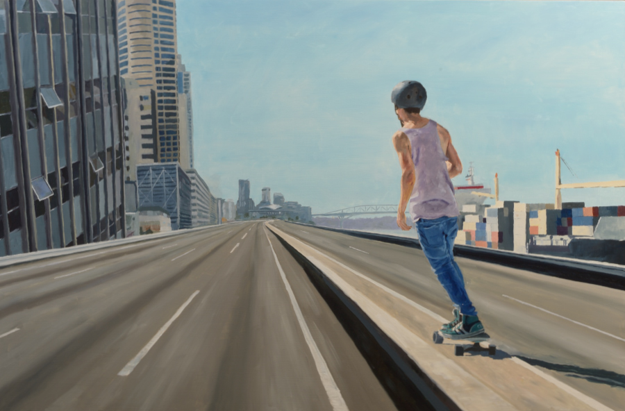 Expressway Skater ii / Oil on board / 82 x 122 cm / 2018