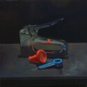 Stapler, kaleidescope and bradawl / Oil on board / 41 x 40 cm / 2019 thumbnail